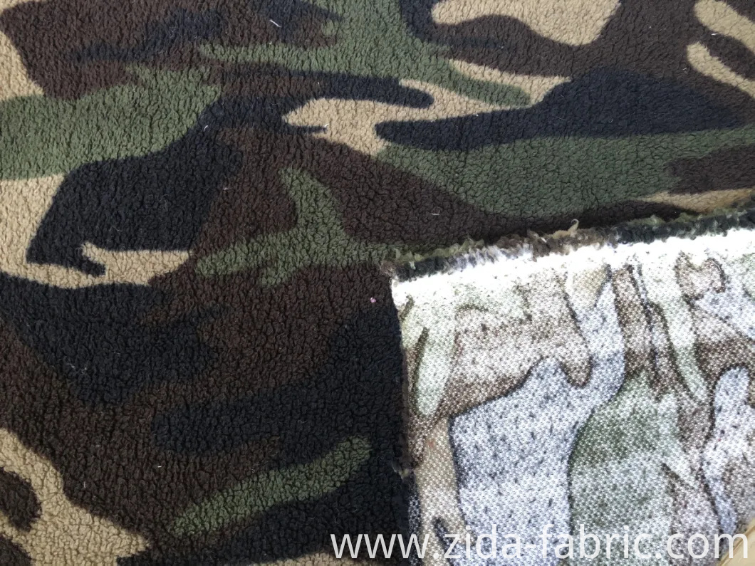 100%Polyester Shuvelvteen Fleece Knitting Fabric with Printed